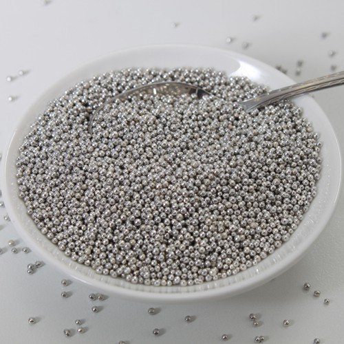 Perlas azucar metal.80gr funca g42730-plata 2mm