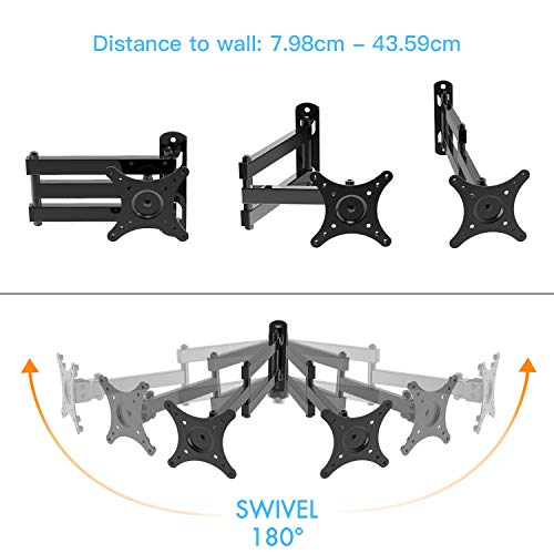 Perlegear Soporte de Pared para TV, el Soporte de Pared para TV para televisores de 10 a 35 Pulgadas de hasta 20 kg, VESA máximo 100 x 100mm, 75x75mm