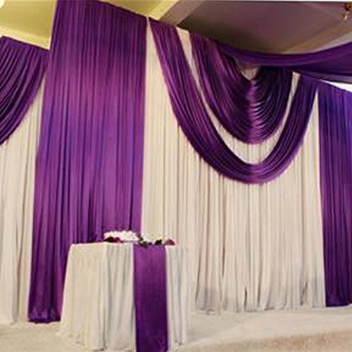 Perno de tul de tela, gasa sólida para la decoración de la boda Decoración para el hogar Sala de banquetes Sheer Organza Fabric Bolt (Púrpura)