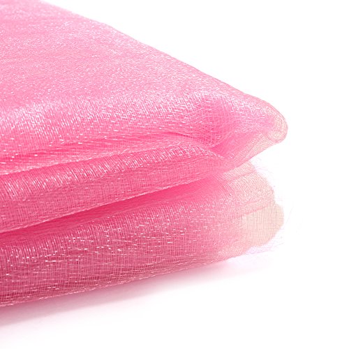 Perno de tul de tela, gasa sólida para la decoración de la boda Decoración para el hogar Sala de banquetes Sheer Organza Fabric Bolt (Rosa)