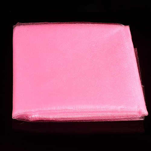 Perno de tul de tela, gasa sólida para la decoración de la boda Decoración para el hogar Sala de banquetes Sheer Organza Fabric Bolt (Rosa)