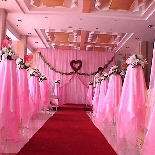 Perno de tul de tela, gasa sólida para la decoración de la boda Decoración para el hogar Sala de banquetes Sheer Organza Fabric Bolt (Rosa)
