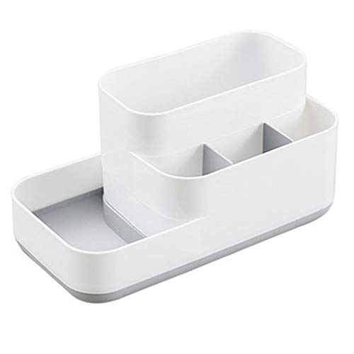 Perseverar en el final. Caja De Acabado De Escritorio Caja De Almacenamiento De Cosméticos Caja De Almacenamiento De Caja De Joyería De Rejilla Antideslizante (Color : Gray)