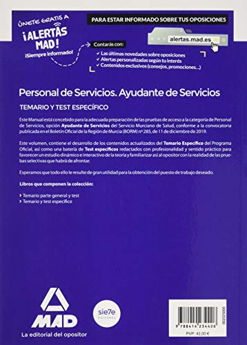 Personal de Servicios, opción Ayudantes de Servicios del Servicio Murciano de Salud. Temario y test específico