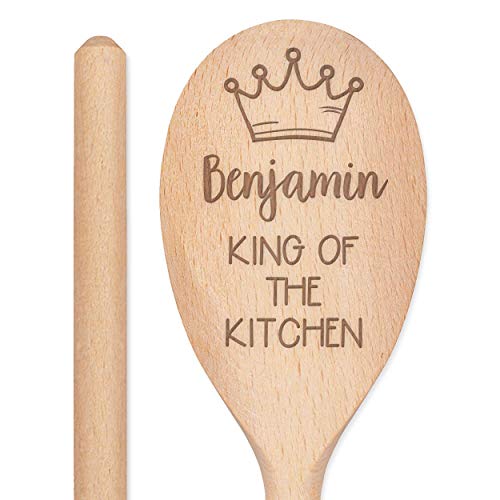 Personalizado Grabado Personalizado Cuchara de Madera Rey De The Kitchen Cualquier Nombre Texto