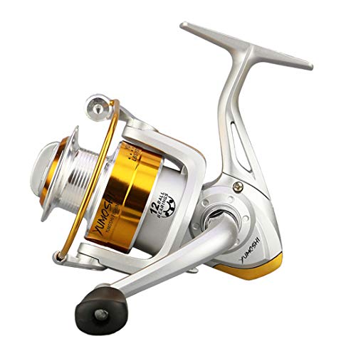 Pesca en mar Mosca Carrete Plata Antes Cargar Falso rueca Pesca del Bastidor Cebo Mango Mar Lago Goma 3000 Series 12
