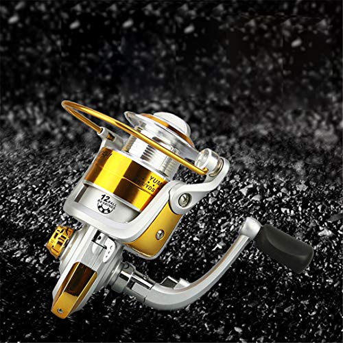 Pesca en mar Mosca Carrete Plata Antes Cargar Falso rueca Pesca del Bastidor Cebo Mango Mar Lago Goma 3000 Series 12