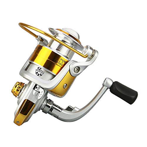 Pesca en mar Mosca Carrete Plata Antes Cargar Falso rueca Pesca del Bastidor Cebo Mango Mar Lago Goma 3000 Series 12