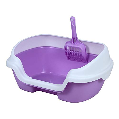 Pet Online Artículos de Limpieza para Mascotas. Medio baño semicerrado para Gatos. Caja de Arena fácil de Limpiar y amigable con el Medio Ambiente, 40 × 30 × 18 cm, púrpura.