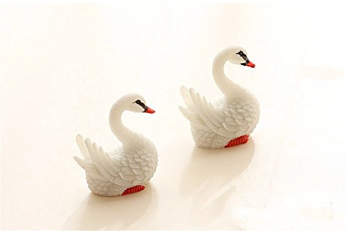 Pet Online Cóctel de pescado Scene White Swan Pato ornamento de resina Micro acuario pequeño paisaje, Decoración 5.5 * 5cm