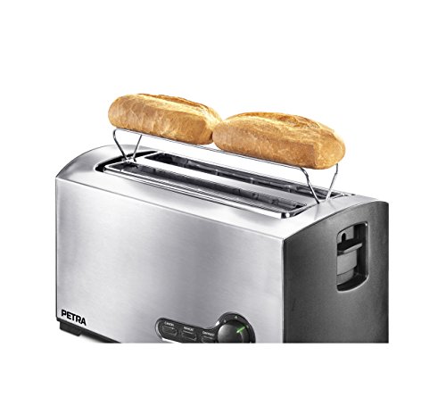 Petra Electric 58.142372.01.001 - Tostadora con 2 ranuras largas, 7 funciones de tostado, 1500 W, color gris