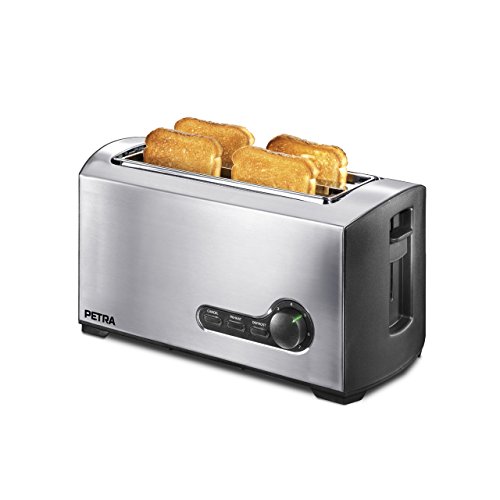 Petra Electric 58.142372.01.001 - Tostadora con 2 ranuras largas, 7 funciones de tostado, 1500 W, color gris