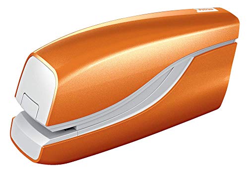 PETRUS 624823 - Grapadora eléctrica modelo E-310 (Alimentación 4 pilas 1,5V no incluidas) color naranja metalizado