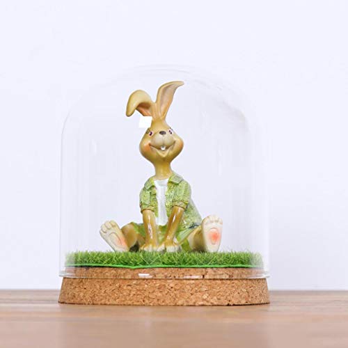 PETSOLA 2Pcs 12x12cm Vitrina De Sobremesa De Cúpula De Vidrio Transparente con Corcho De Madera Rústica
