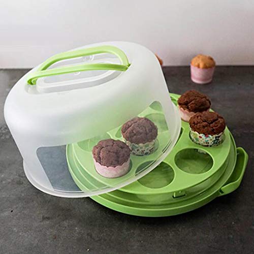 PETSOLA Colorido Pastel De Plástico Cupcake Contenedor De Almacenamiento Portátil Caja De Transporte - Naranja, Individual - Púrpura
