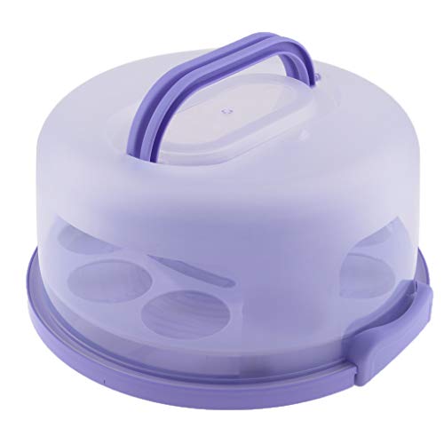 PETSOLA Colorido Pastel De Plástico Cupcake Contenedor De Almacenamiento Portátil Caja De Transporte - Naranja, Individual - Púrpura