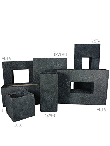 Pflanzwerk® Maceta Cube Lava Antracita 23x23x23cm *Resistente a Las heladas* *Protección UV* *Calidad Europeo*