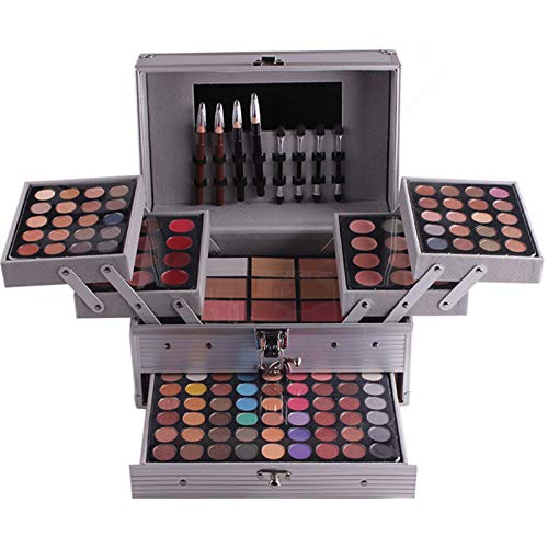 PhantomSky 132 Colores Cosmético Maquillaje Profesional Paleta de Sombra de Ojos con Ceja Polvos Prensados, Polvo y Rubor
