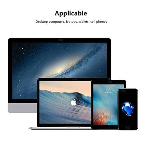 PHASEER Webcam Cover Slider Ultrafina - Cubierta Webcam Adaptable para portátiles, Tabletas, iPad, Macbook Pro, Mac, Macbook Air, iMac (A 3 pcs, Negro)