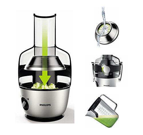 Philips Licuadora HR1922/20 HR1922/20-Licuadora, Orificio Largo, Sistema antigoteo, Jarra incluida, Negro y Plata, 1200 W, 2.1 litros, Estireno-acrilonitrilo San, 2 Velocidades, Gris