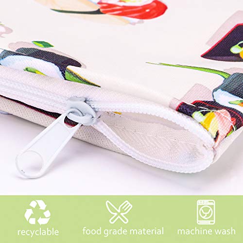 PHOGARY 3 piezas, Porta bocadillos reutilizable, bolsa merienda, funda bocadillo, Sin BPA (sushi)