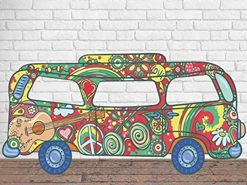Photocall para Bodas en Cartón Furgoneta Hippie 300X150cm | Photocall Furgoneta Hippie | Photocall Económico y Original | Photocall Troquelado
