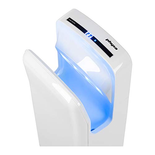 Physa ORIA WHITE Secador de Manos Eléctrico Automático (tiempo de secado máx.: 5-7 s, potencia de 1650 watt, flujo de aire: 86 m/s)