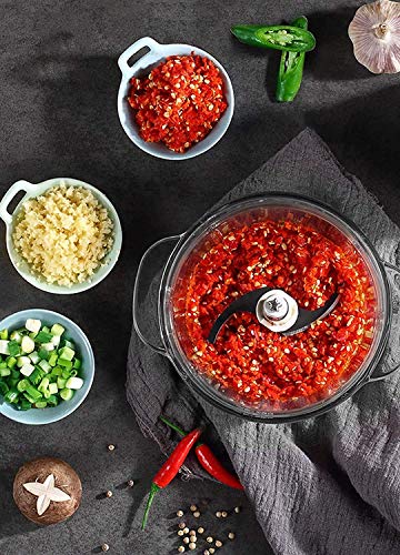 Picadora de Carne, Doble Velocidad de Alimentos Trituradora, 4 Debido a Sus Hojas, adecuados for la Carne de Las Frutas de Las cebollas ajo Jengibre y nueces Alimentos for bebés, 300W, 2L ZHNGHENG