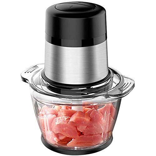 Picadora de Carne, Doble Velocidad de Alimentos Trituradora, 4 Debido a Sus Hojas, adecuados for la Carne de Las Frutas de Las cebollas ajo Jengibre y nueces Alimentos for bebés, 300W, 2L ZHNGHENG
