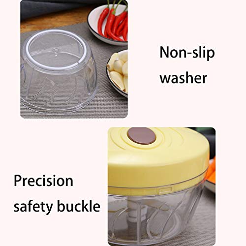 Picadora de verduras - Mini procesador manual de alimentos picadora de verduras de mano para cortar frutas, puede hacer jugos y bebidas (color verde)