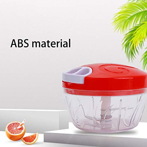 Picadora de verduras - Mini procesador manual de alimentos picadora de verduras de mano para cortar frutas, puede hacer jugos y bebidas (color verde)