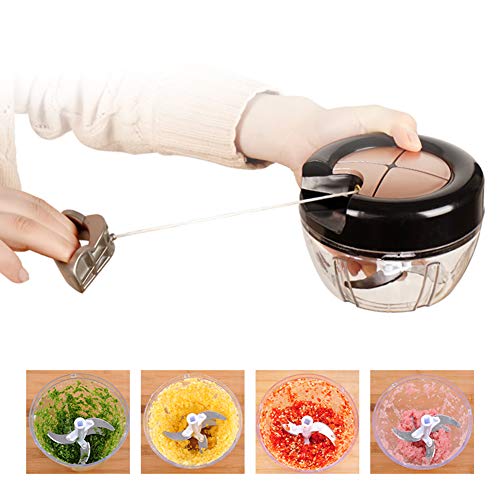 Picadora Manual de Alimentos Cortador Cebolla Tomate Shredder, Col Máquinas de Cortar El Jengibre, El Procesador Picadora de Carne de La Fruta, Prácticos Novedades para La Cocina,R