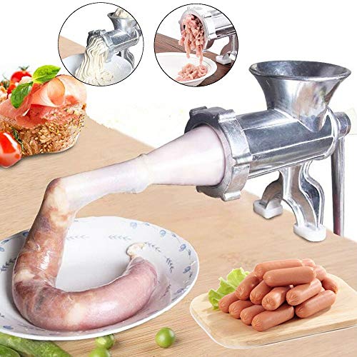 Picadoras de Carne Manual de picadora de carne y fabricante de salchichas máquina de manivela de carne y el vehículo Grinder Mincer fideos máquina de presión Pasta fabricante de carne Novedades for la