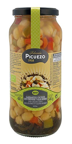 Picuezo Seleccion - Garbanzo Cocido con Verduras y Alga Kombu Ecológico 580 g (Pack de 6 uds)