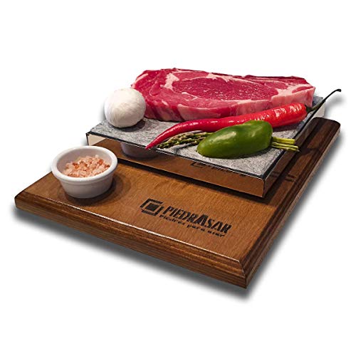 Piedra para Carne de 20x20 Modelo Personalizado con un Salsero