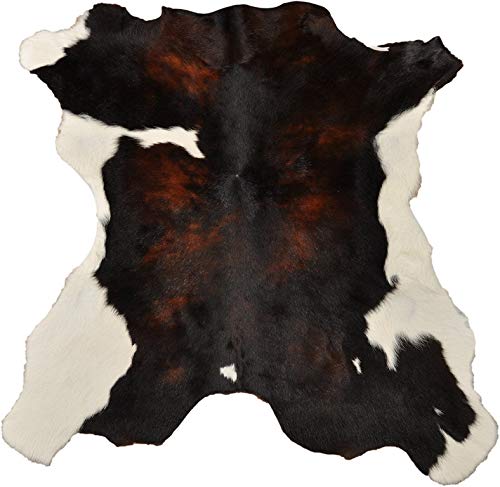 Piel de Ternera genérica Mini de Piel de Oveja Tricolor marrón y Blanco Natural. Kuhfelle Online - Piel Decorativa (85 x 80 cm)
