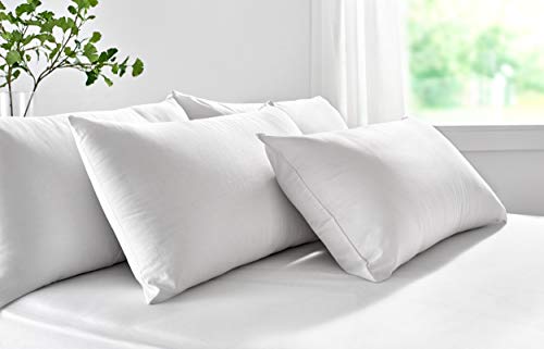 Pikolin Home - Pack de 2 almohadas de fibra, antiácaros, funda 100% algodón, firmeza media, 40x90cm, altura 18cm (Todas las medidas)