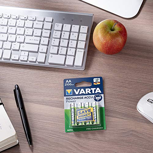 Pila precargada AAA Micro de Ni-Mh VARTA Rechargeable Ready2Use (paquete de 4 unidades, 800 mAh), recargable sin efecto de memoria - Listo para usar