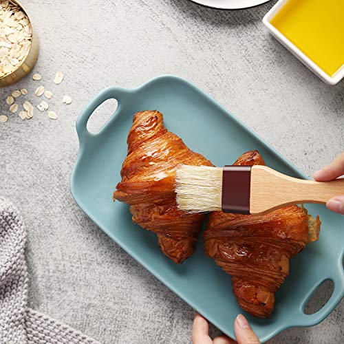 Pinceles de repostería Cepillo de cerdas de cerdas naturales Cepillo de aceite de cocina con mango de madera de haya y cuerda de cuerda colgante