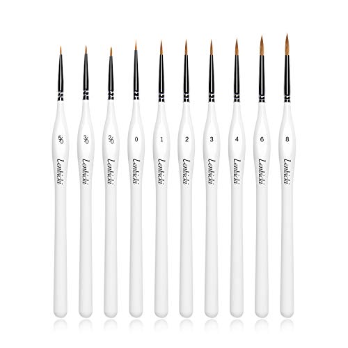 Pinceles para Pintura, 10 Piezas Pinceles Acrilico, Miniatura Cepillos para Pintura de Arte Brochas Redondas de Arte Profesionales, Juego de Pinceles para Pintar al Óleo/Acrílica/Acuarela