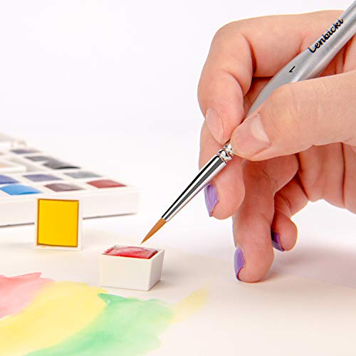 Pinceles para Pintura, 5 Piezas Pinceles Acrilico, Miniatura Cepillos para Pintura de Arte Brochas Redondas de Arte Profesionales, Juego de Pinceles para Pintar al Óleo/Acrílica/Acuarela