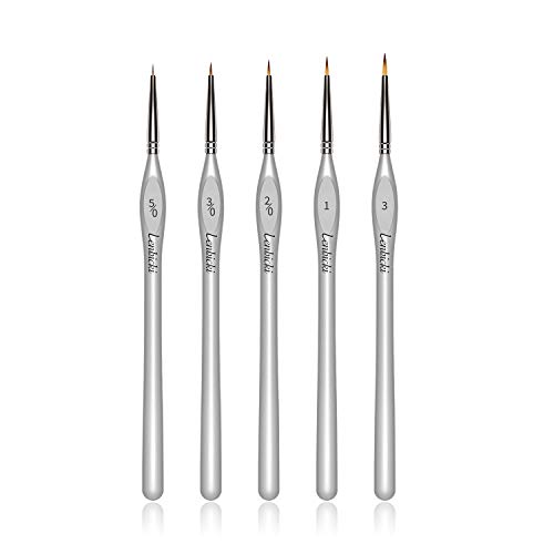 Pinceles para Pintura, 5 Piezas Pinceles Acrilico, Miniatura Cepillos para Pintura de Arte Brochas Redondas de Arte Profesionales, Juego de Pinceles para Pintar al Óleo/Acrílica/Acuarela
