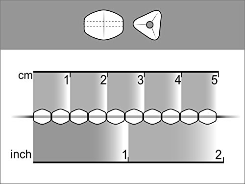 Pinch Bead, 5x3.5mm, 50 piezas, cuentas de vidrio prensado triédrica checas en forma de semillas de trigo sarraceno, Alabaster Pastel Cream (Pastel Beige)