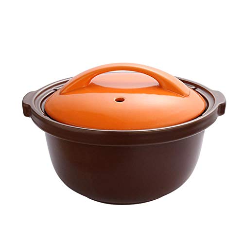 PINGS Olla para rizar Resistente a Altas temperaturas y de Gran Capacidad para Arena cruda Fuego Abierto y Gas para Sopa cruda y Olla de Piedra Cazuela, 4L