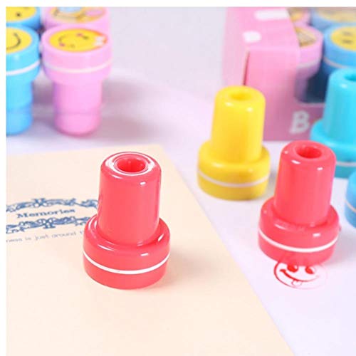 PiniceCore 10 El Sello de la Historieta Sello Sonriente de la Cara Material didáctico para niños de Kinder Regalos Redondas Juguetes para Oficina