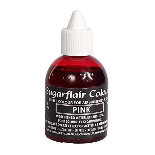 PINK - Sugarflair Edible Food Colouring Liquid For Airbrushing Cake Decorating