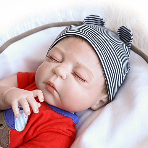Pinky Reborn Real Life Like 18 Pulgadas 45cm de Cuerpo Completo de Silicona Reborn Doll Vinilo Suave Realistic Newborn Baby Doll Jungen Imán Impermeable Chupete