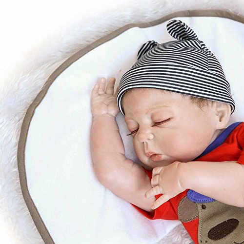 Pinky Reborn Real Life Like 18 Pulgadas 45cm de Cuerpo Completo de Silicona Reborn Doll Vinilo Suave Realistic Newborn Baby Doll Jungen Imán Impermeable Chupete
