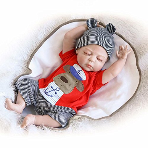 Pinky Reborn Real Life Like 18 Pulgadas 45cm de Cuerpo Completo de Silicona Reborn Doll Vinilo Suave Realistic Newborn Baby Doll Jungen Imán Impermeable Chupete