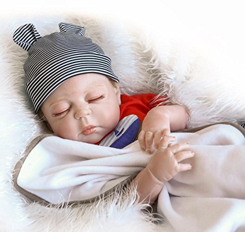 Pinky Reborn Real Life Like 18 Pulgadas 45cm de Cuerpo Completo de Silicona Reborn Doll Vinilo Suave Realistic Newborn Baby Doll Jungen Imán Impermeable Chupete